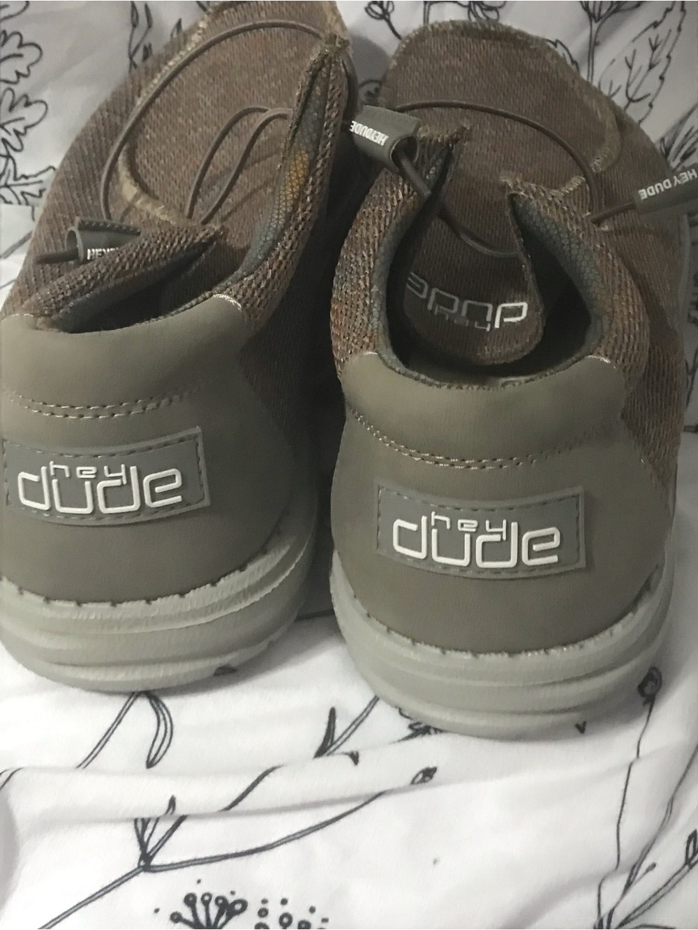 Hey Dude Mens Slip-On Sneakers in Brown and Gray